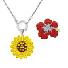 Allure Magnetic Necklace Combo With Interchangeable Swarovski Crystal Yellow Sunflower & Glitzy Hibiscus Ball Markers