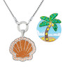 Allure Magnetic Necklace Combo With Interchangeable Swarovski Crystal Bronze Shell & Palm Tree Ball Markers