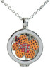 Live Love Life Silver Necklace with Orange Hibiscus adorned with Crystals from Swarovski® Charm