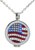Live Love Life Silver Necklace with US Flag adorned with Crystals from Swarovski® Charm