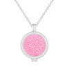 Crystal Live Love Life Silver Necklace with Just Rosy Micro Pave Crystal Charm