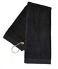 Golf Towel - PLAIN Black Terry Cloth Athletic Sports Towel