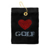 Golf Towel - Heart Golf Crystal Terry Cloth Golf Towel