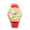 Red Leather Mark Your Spot™ Bracelet w/ Live Love Golf Ball Marker