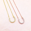 Sterling Silver Horseshoe Necklace - Gold or Rose Gold