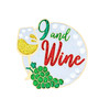 "9 and Wine" White Wine Ball Marker adorned with Crystals from Swarovski®- with Hat Clip