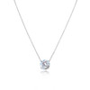 Necklace -  Sterling Silver "Diamonds Are a Girl's Best Friend" Princess Solitaire Cubic Zirconia Necklace