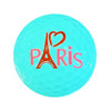 Gift Set - Clear Ditty Bag with Turquoise Blue Polka Dot Golf balls, "I Love Paris" Golf Ball & Microfiber Towel Set