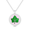 Crystal Live Love Life Silver Necklace with Glitzy Pink/Green Ivy Charm