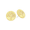 Gold Tree of Life Magnetic Ball Marker Earrings with Swarovski Crystals