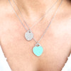 Love My Big / Lil' Sister Heart Shaped Matching Necklace Set with Crystal
