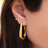 Matte Gold Teardrop Hoop Earrings