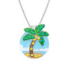 Palm Tree Swarovski Crystal Ball Marker on Serenity Magnetic Necklace
