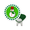 Snowman Ball Marker With Green Glitter Dots & Hat Clip