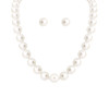 10mm Hand-Knotted Faux Glass Pearl Necklace & Earrings Set