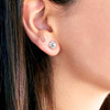 Two Piece Crystal Stud Earrings With Removable Gold Dangle Disc With Crystals
