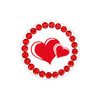 Double Hearts Ball Marker with Red Glitter