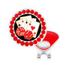 Casino Playing Cards Ball Marker with Red Swarovski Crystals