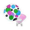 Polka Dot Galaxy (Green, Blue & Pink) Glitzy Ball Marker with Hat Clip