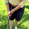 Golf Themed Belt With Crossed Clubs Buckle W/ Crystal Accent | Choose Color