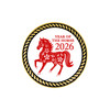 Year Of The Horse Red Ball Marker with Gold Braided Edge | Hat Clip Included