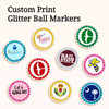 Custom Print Logo or Text Glitter Ball Marker - 6 Piece Minimum