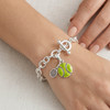Tennis Ball & Racket Charm Bracelet - Large Link Toggle Clasp