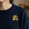 Gold Mom's Taxi Enamel Pin | Retro Van Lapel Brooch