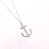 Sterling Silver Anchor Necklace with CZ