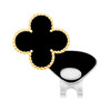 Flora Black Clover Ball Marker with Gold Hand Crafted Textured Edge - Mother of Pearl