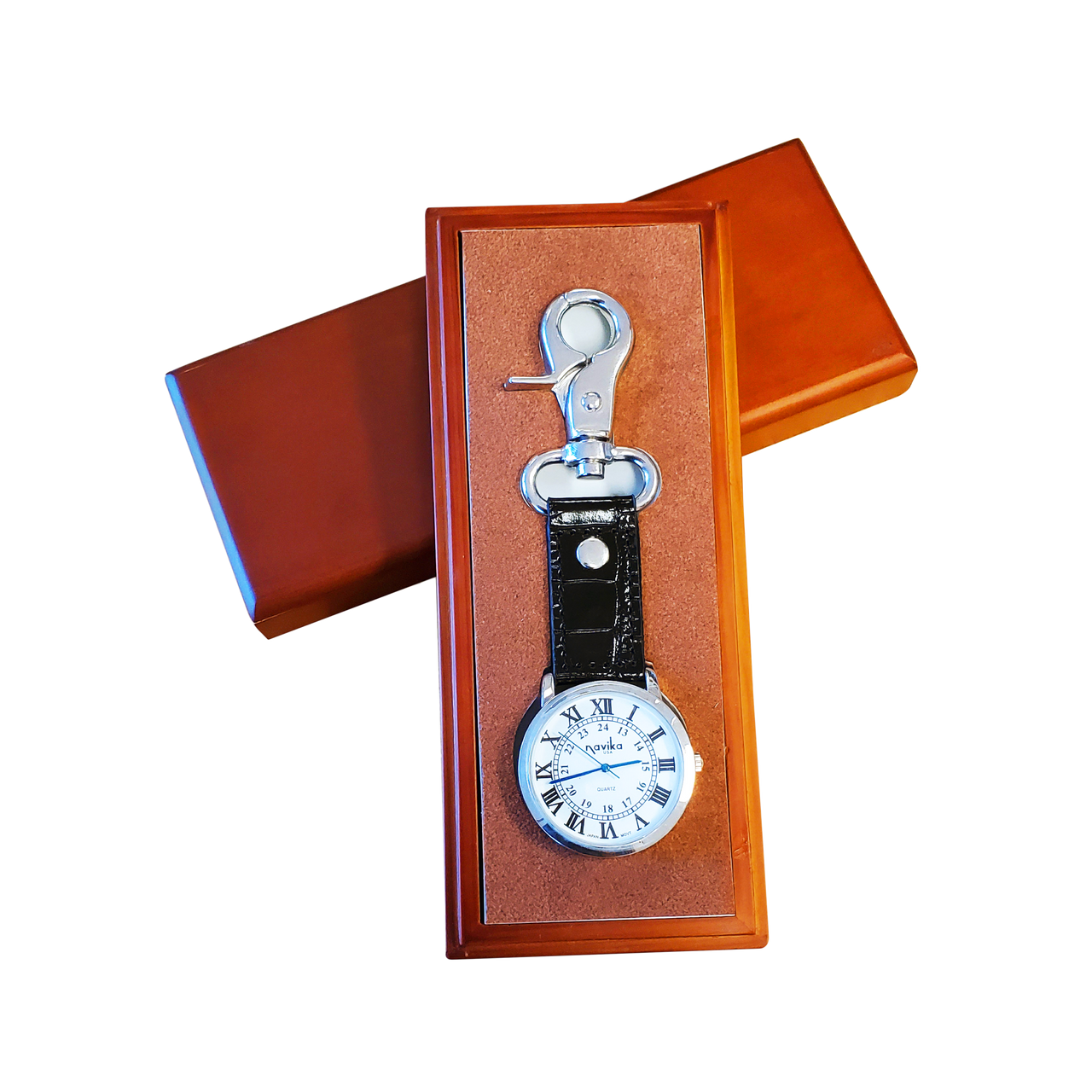 Open Face Men s Golf Bag Belt Watch with 18th Hole Ball Marker Packaged in Walnut Wooden Box
