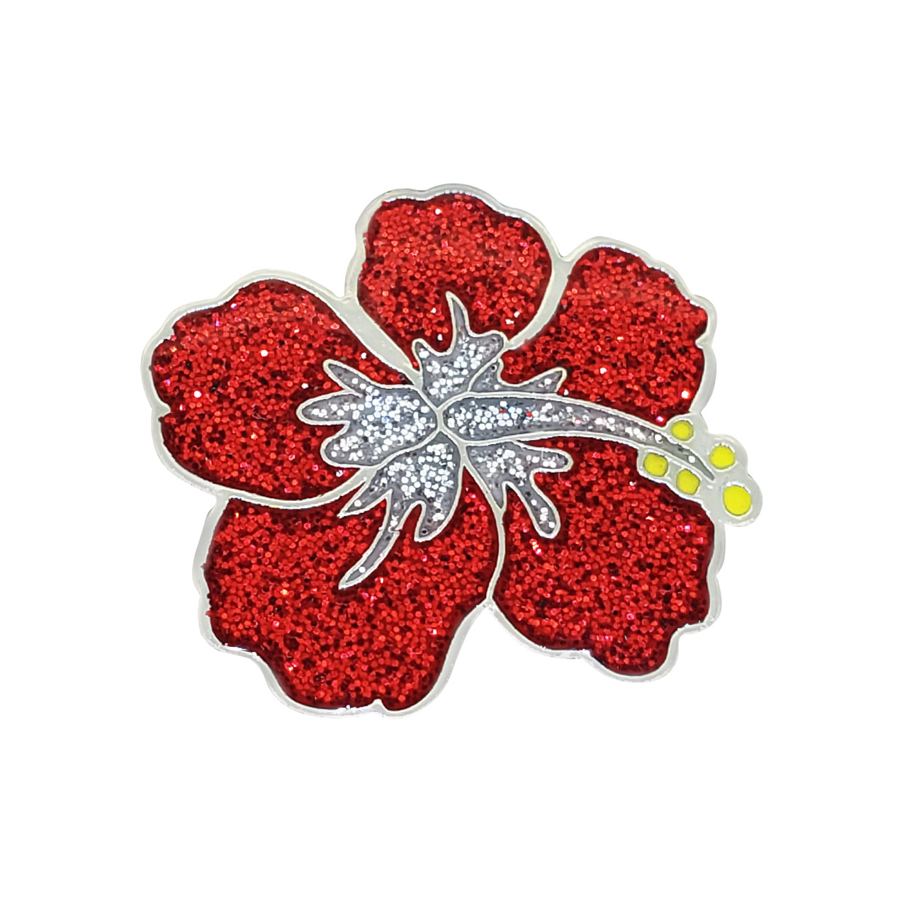 Hibiscus Glitzy Ball Marker with Hat Clip