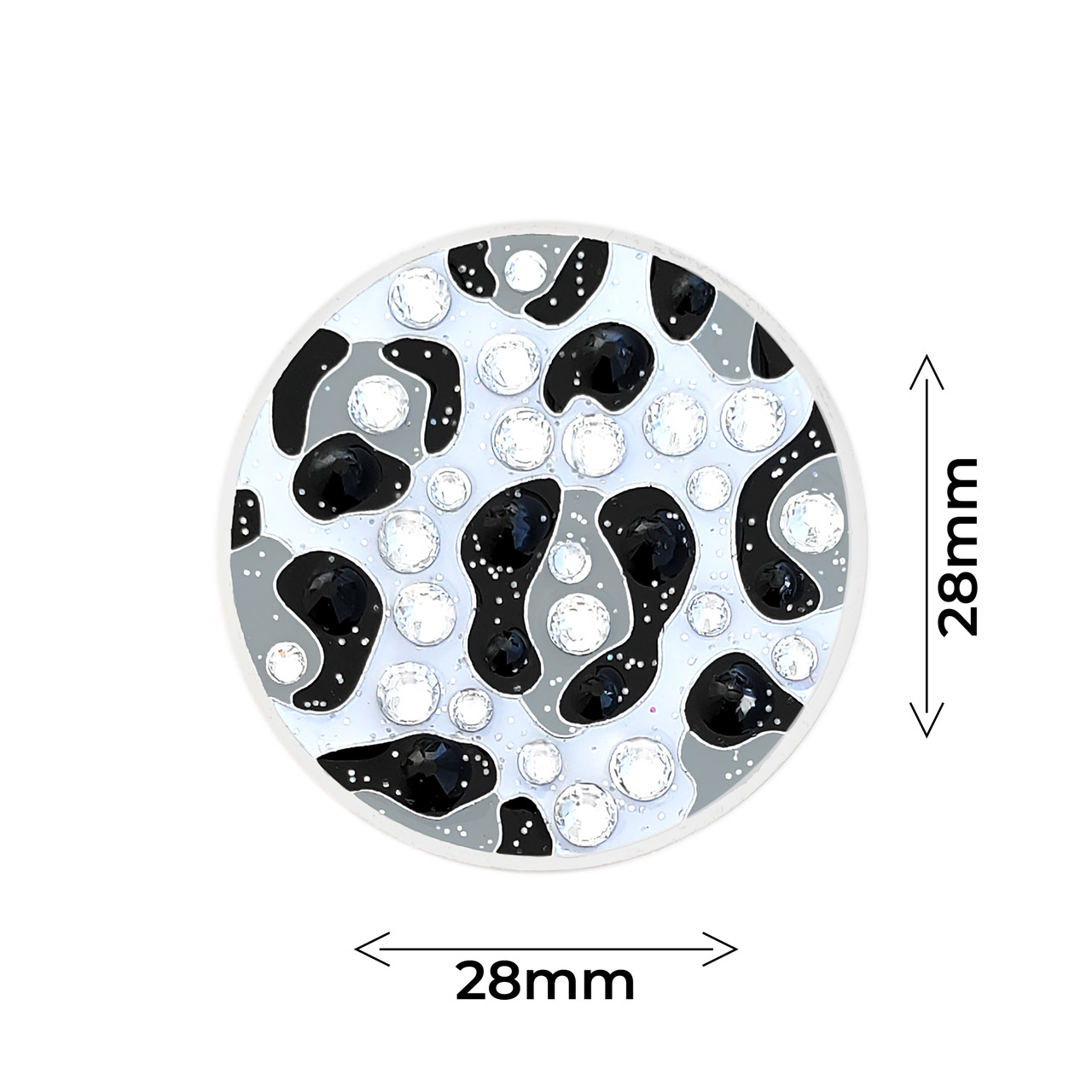 Navika Mark Your Spot Snow Leopard Ball Marker with Clip adorned