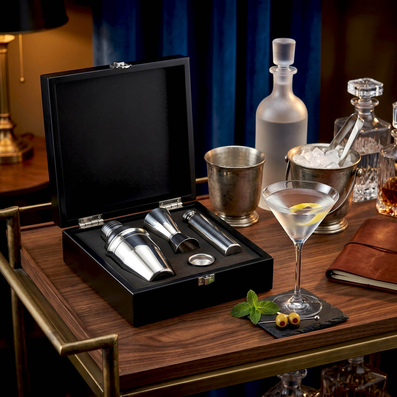 The 'Cosmopolitan' Martini Set - Includes Flask & Shaker