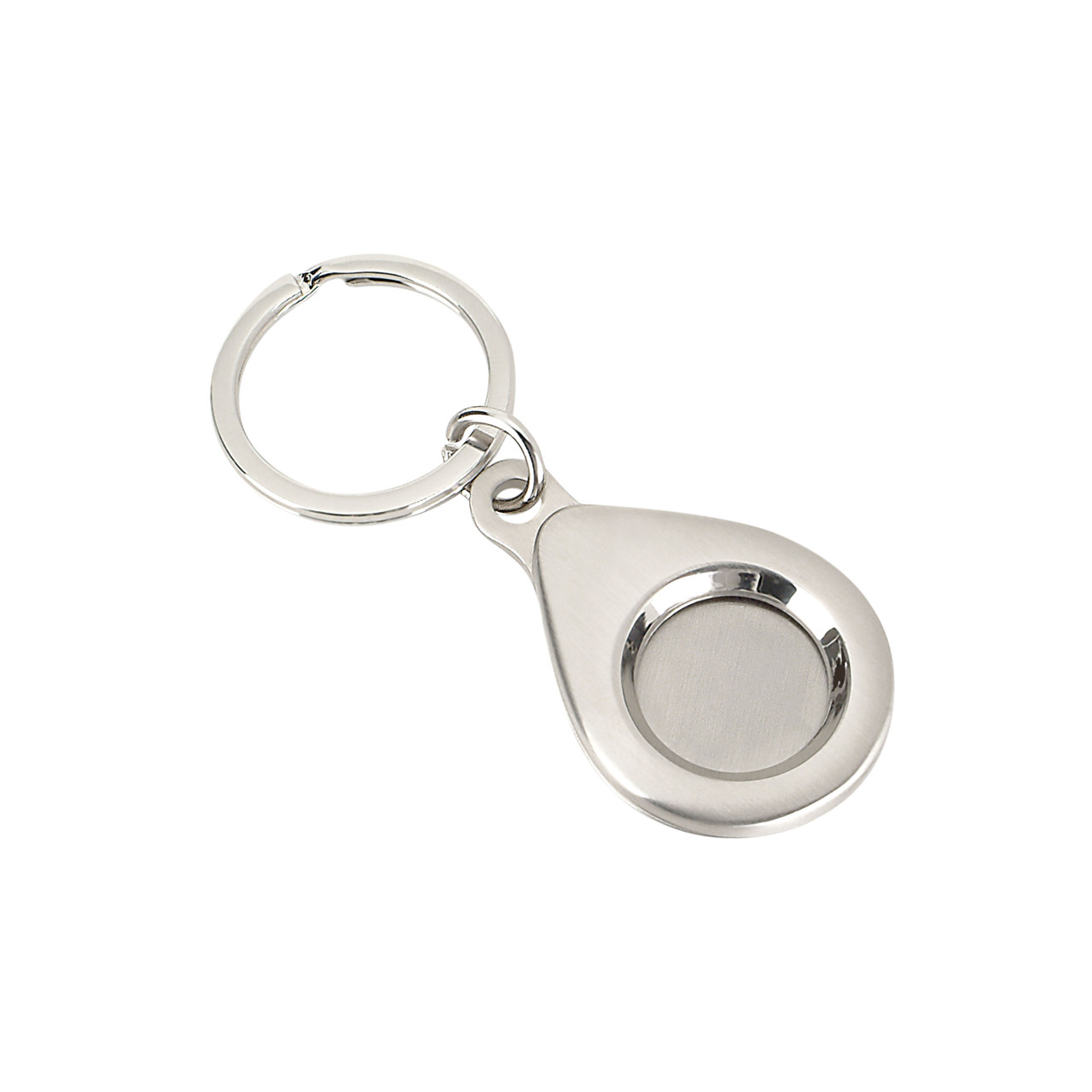 Silver Plated Key Ring with Blank Silver Ball Marker