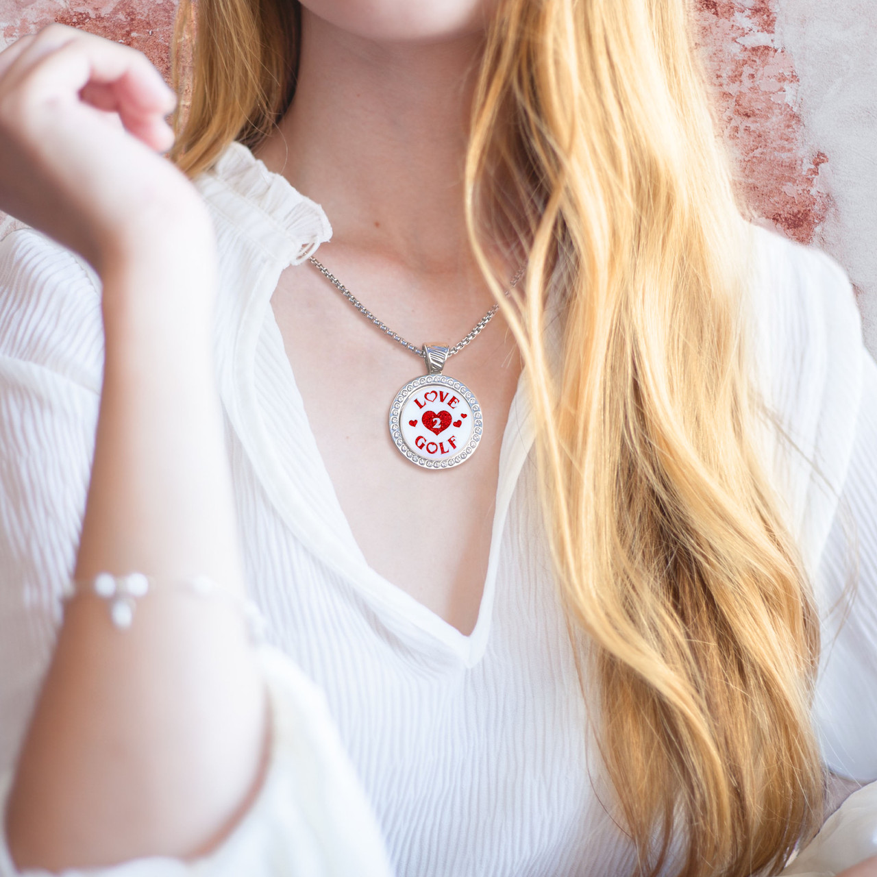 ネックレス・ペンダント Monday Edition _ Ball With Ribbon Necklace Magnetic Ball Marker Necklace with Love2Golf Ball Marker