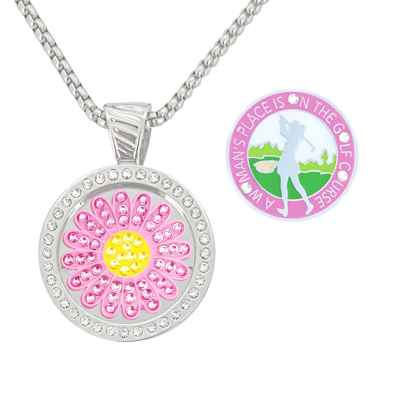 Women's Magnetic Golf Ball Marker Necklace Gold