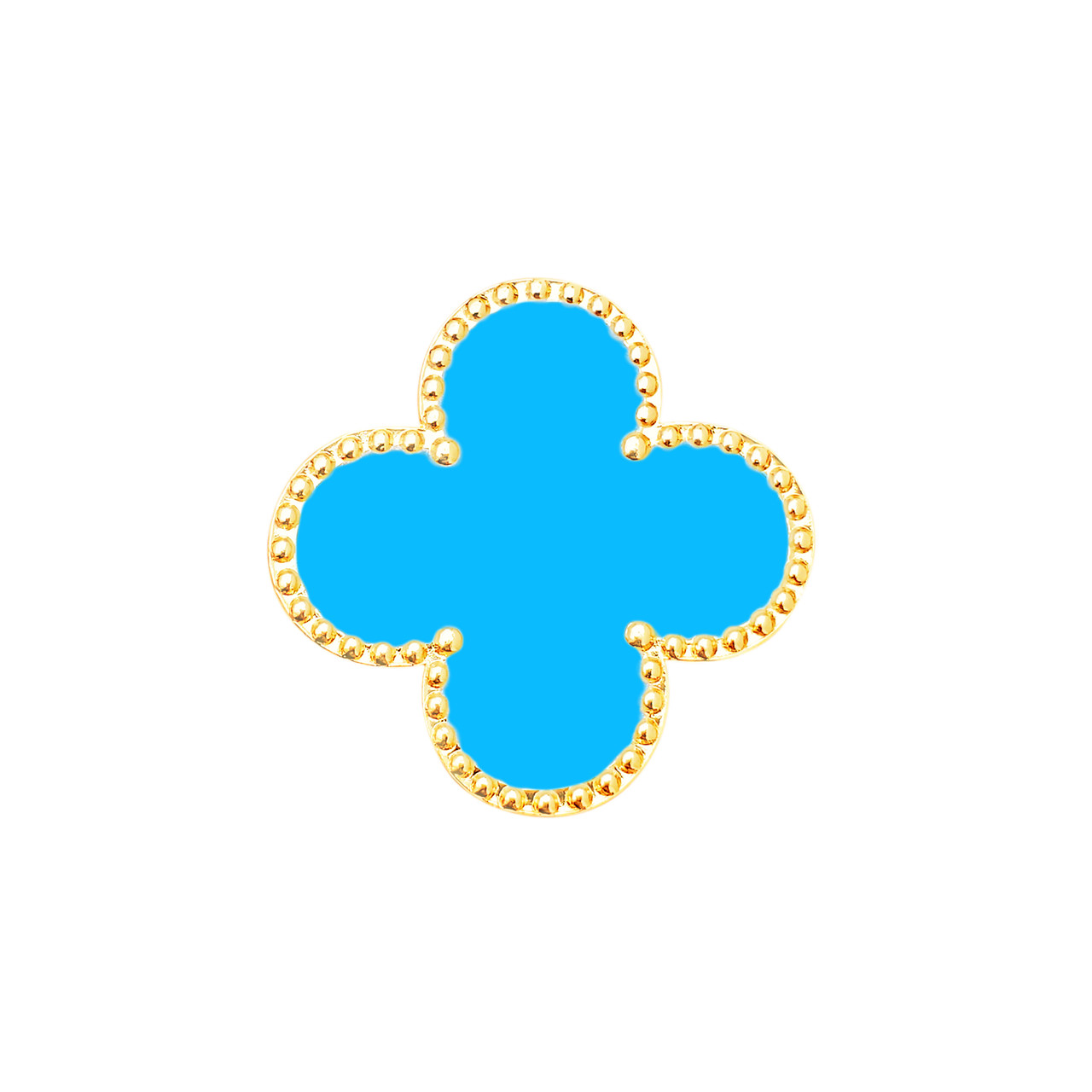 Teal Flora Clover Ball Marker with Gold Hand Crafted