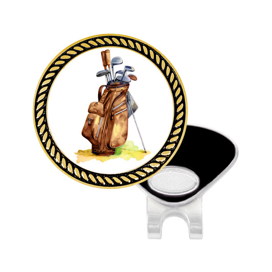 Vintage Golf Bag Ball Marker with Hat Clip