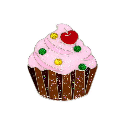 Cupcake Glitzy Ball Marker with Hat Clip