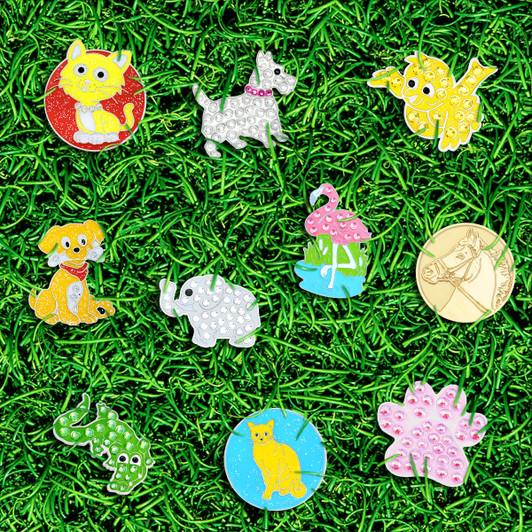 Fluffy Kitty Glitzy Ball Marker with Hat Clip