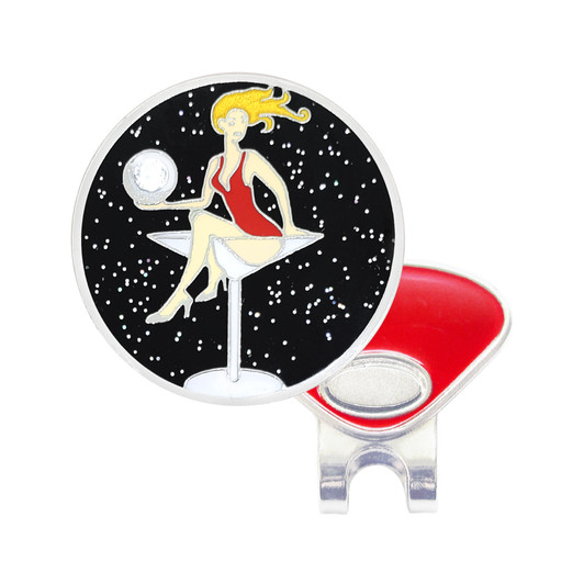 Golfaholic Glitzy Ball Marker with Hat Clip