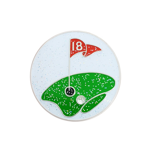 The Green Glitzy Ball Marker with Hat clip The Green Glitzy Ball Marker with Hat clip