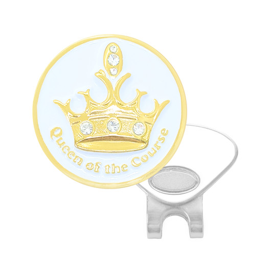 White Queen of the Course Golf Ball Marker with Swarovski Crystals by Navika