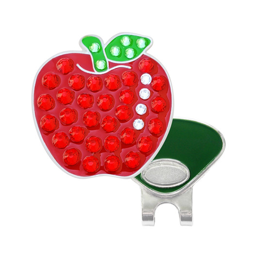 Apple Golf Ball Marker with Swarovski Crystals by Navika