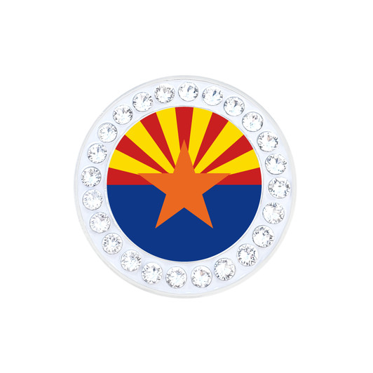 Arizona Flag Ball Marker adorned with Crystals from Swarovski®- with Hat Clip