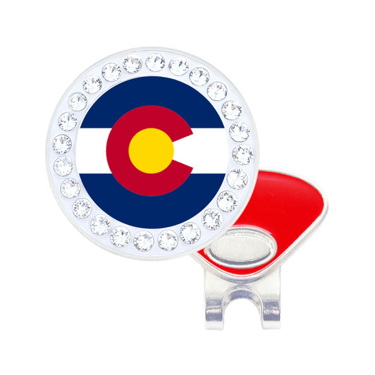 Colorado Ball Marker adorned with Crystals from Swarovski®- with Hat Clip