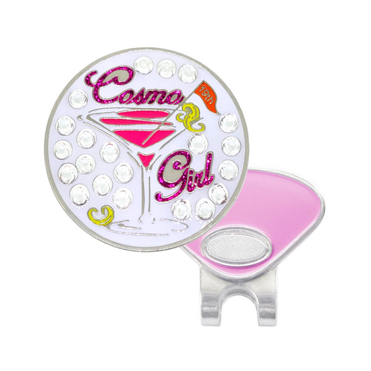 Cosmo Girl Booze Themed Golf Ball Marker with Swarovski Crystals by Navika