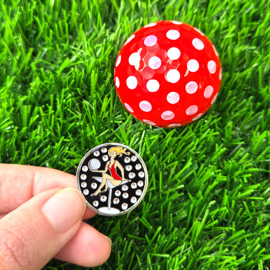 Golfaholic Ball Marker adorned with Crystals from Swarovski®- with Hat Clip