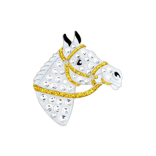 White Horse Golf Ball Marker with Swarovski Crystals by Navika